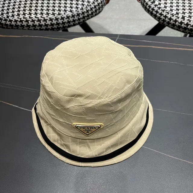 Prada Beige Textured Bucket Hat 6