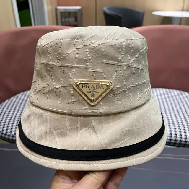 Prada Beige Textured Bucket Hat 9