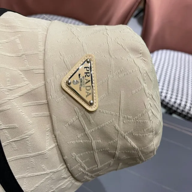 Prada Beige Textured Bucket Hat 10