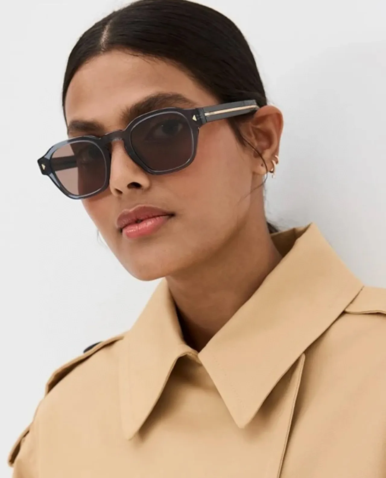 Prada Black Gold Geometric Octagonal Frame Acetate Construction Sunglasses 8
