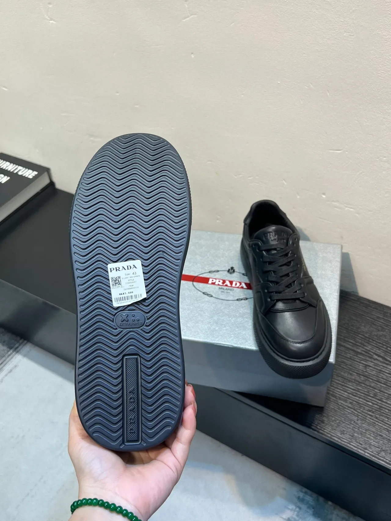 Prada Black Leather Lifestyle Sneaker 9