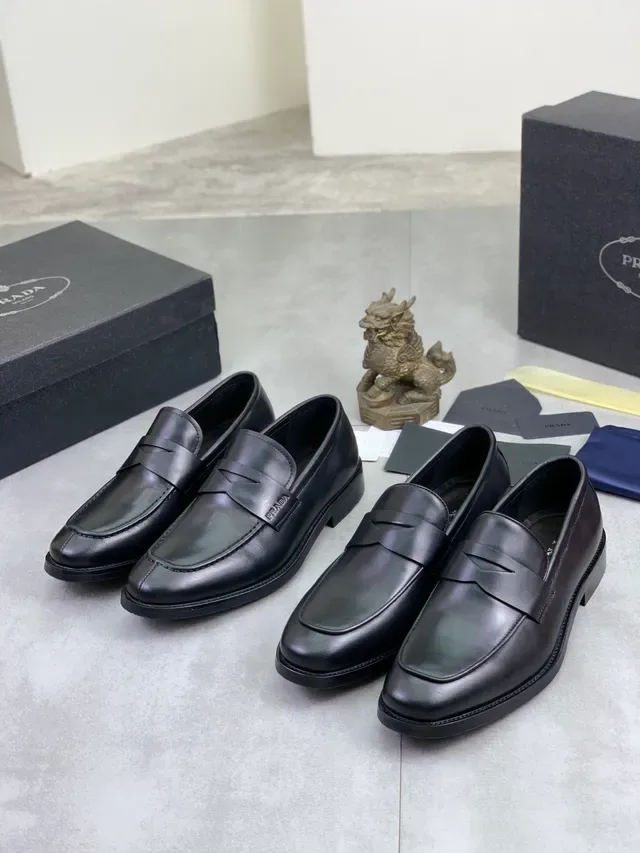 Prada Black Penny Strap Smooth Leather Loafer 2