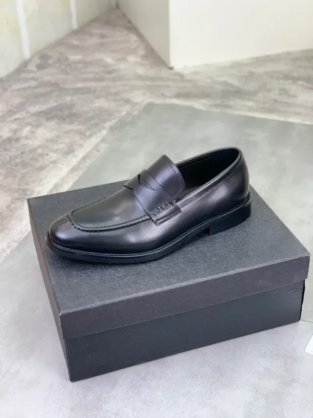 Prada Black Penny Strap Smooth Leather Loafer 5