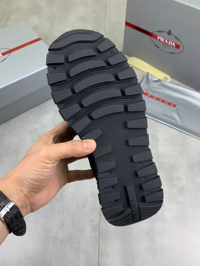 Prada Black Suede and Mesh Lifestyle Sneaker 2