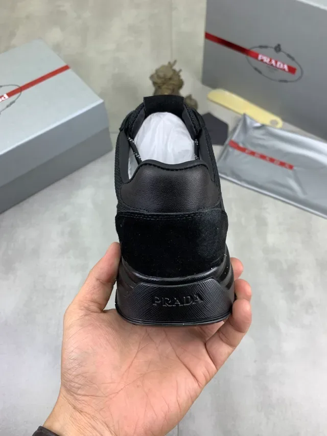 Prada Black Suede and Mesh Lifestyle Sneaker 3