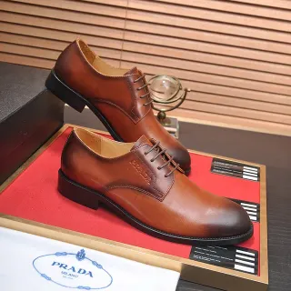 Prada Brown Cap-Toe Oxford Shoes