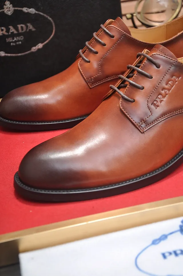 Prada Brown Cap-Toe Oxford Shoes 2