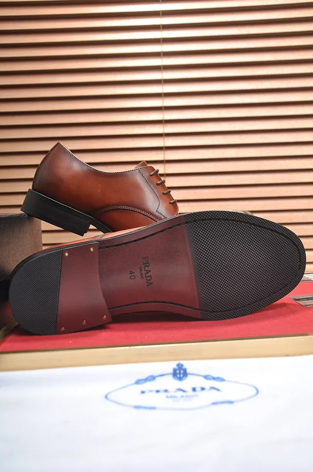 Prada Brown Cap-Toe Oxford Shoes 3
