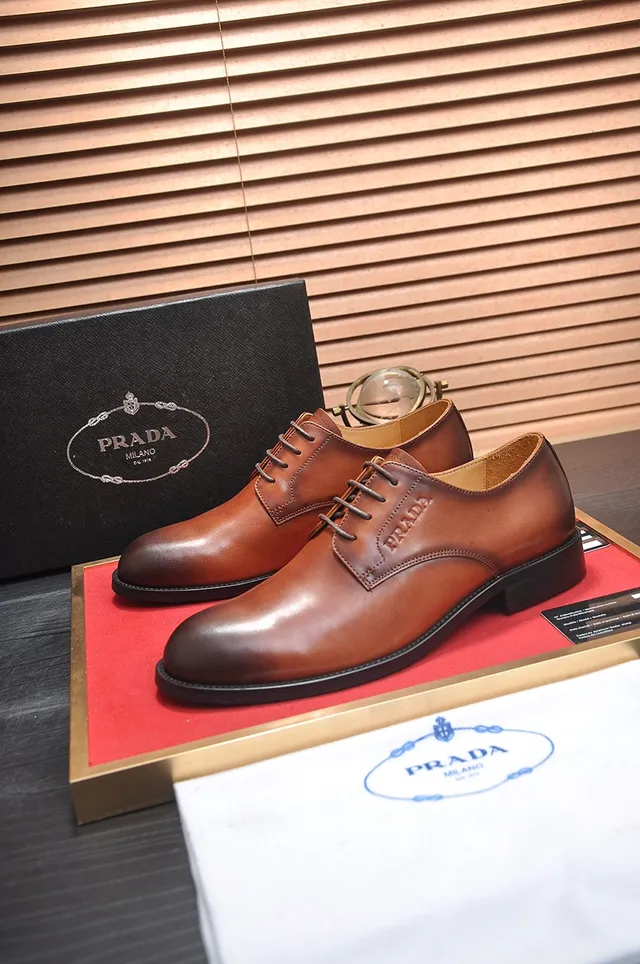Prada Brown Cap-Toe Oxford Shoes 4