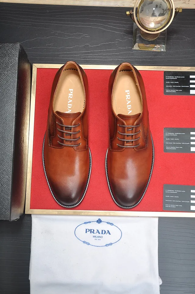 Prada Brown Cap-Toe Oxford Shoes 5