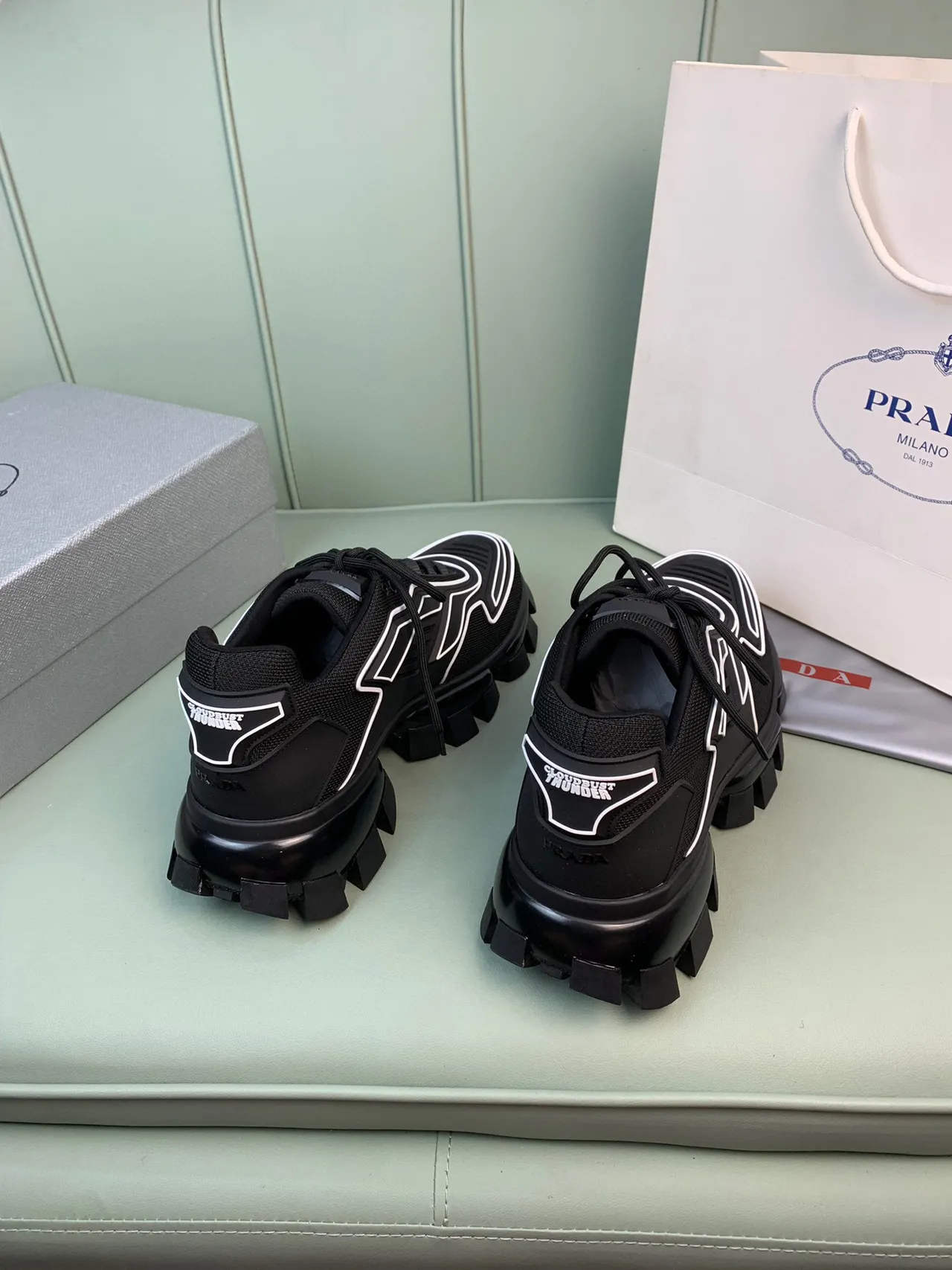 Prada Cloudbust Black and White Chunky Sneakers 3