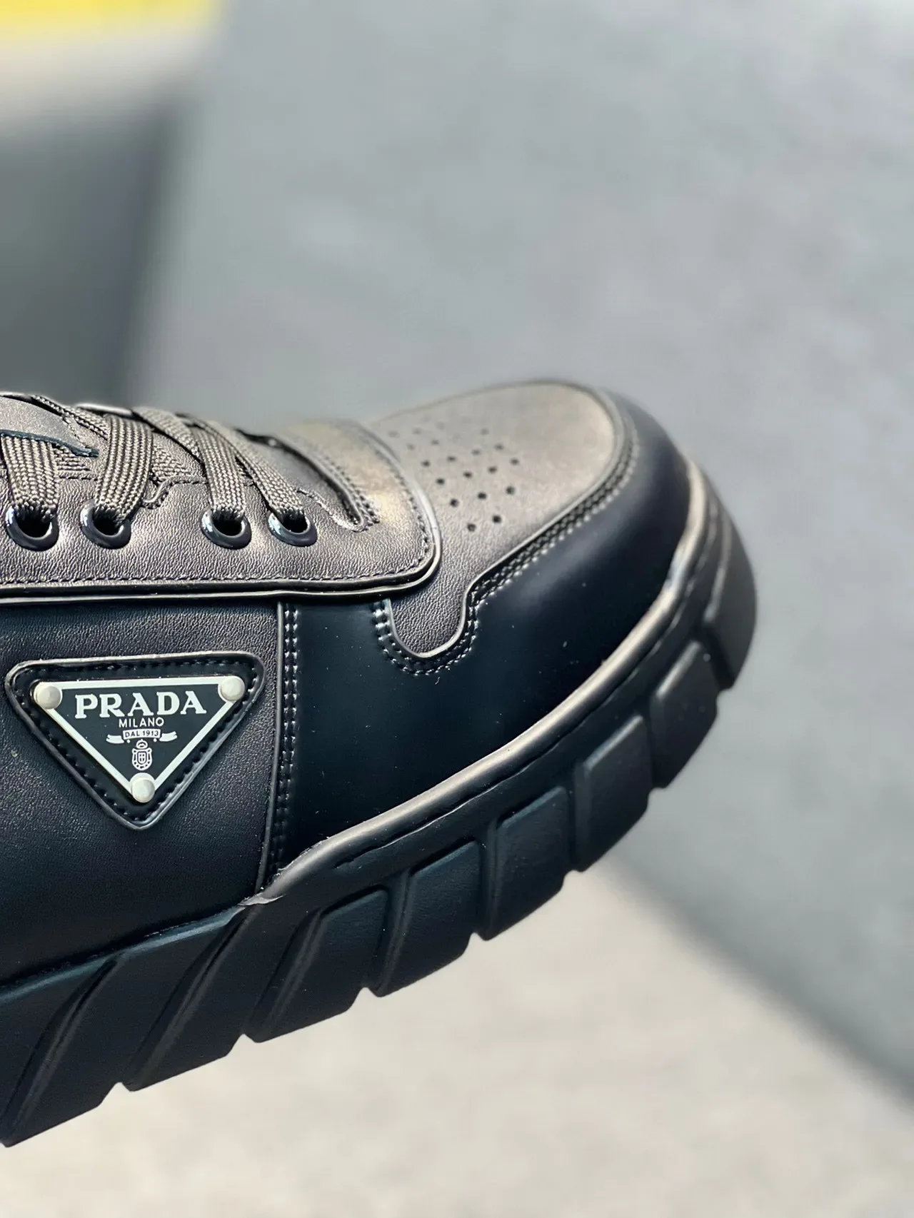 Prada Cloudbust Black Leather Lifestyle Sneakers 2