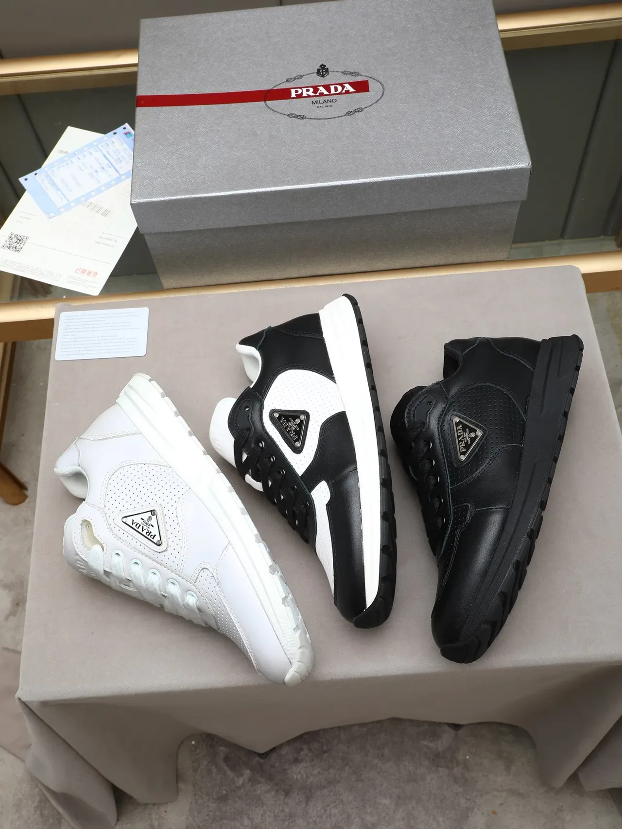 Prada Cloudbust Black Leather Lifestyle Sneakers 2