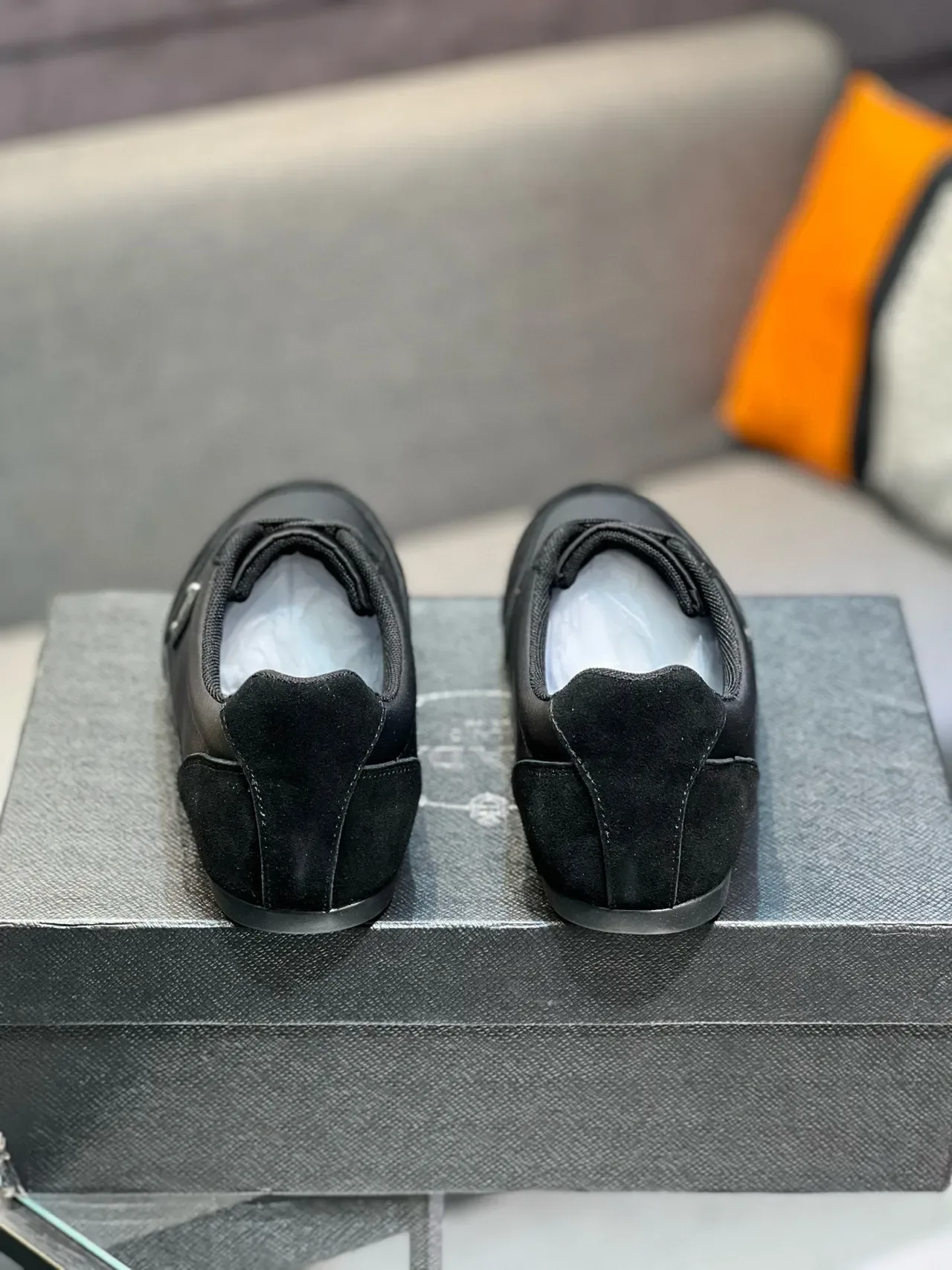 Prada Cloudbust Black Low-Top Suede-and-Synthetic Lifestyle Sneakers 2