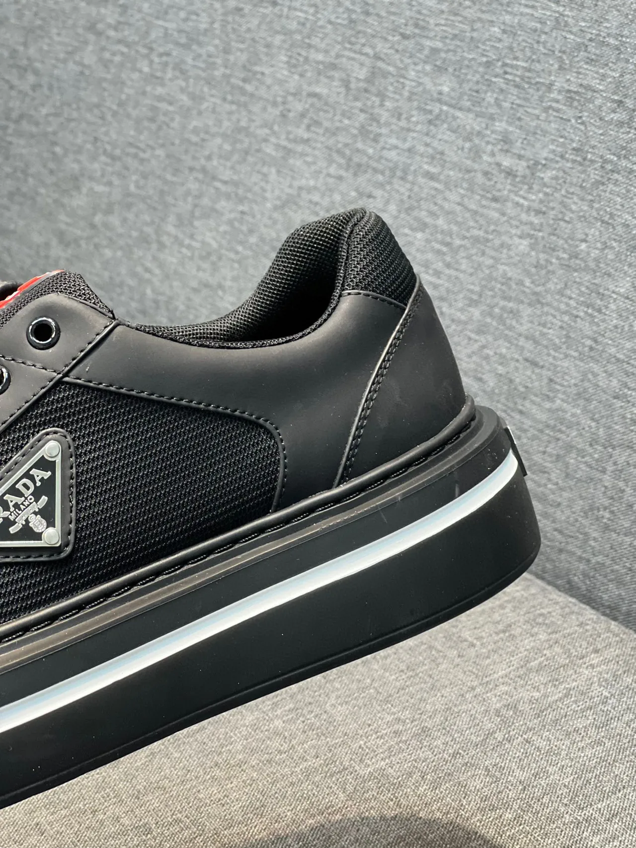 Prada Cloudbust Black Mesh and Leather Lifestyle Sneakers 8