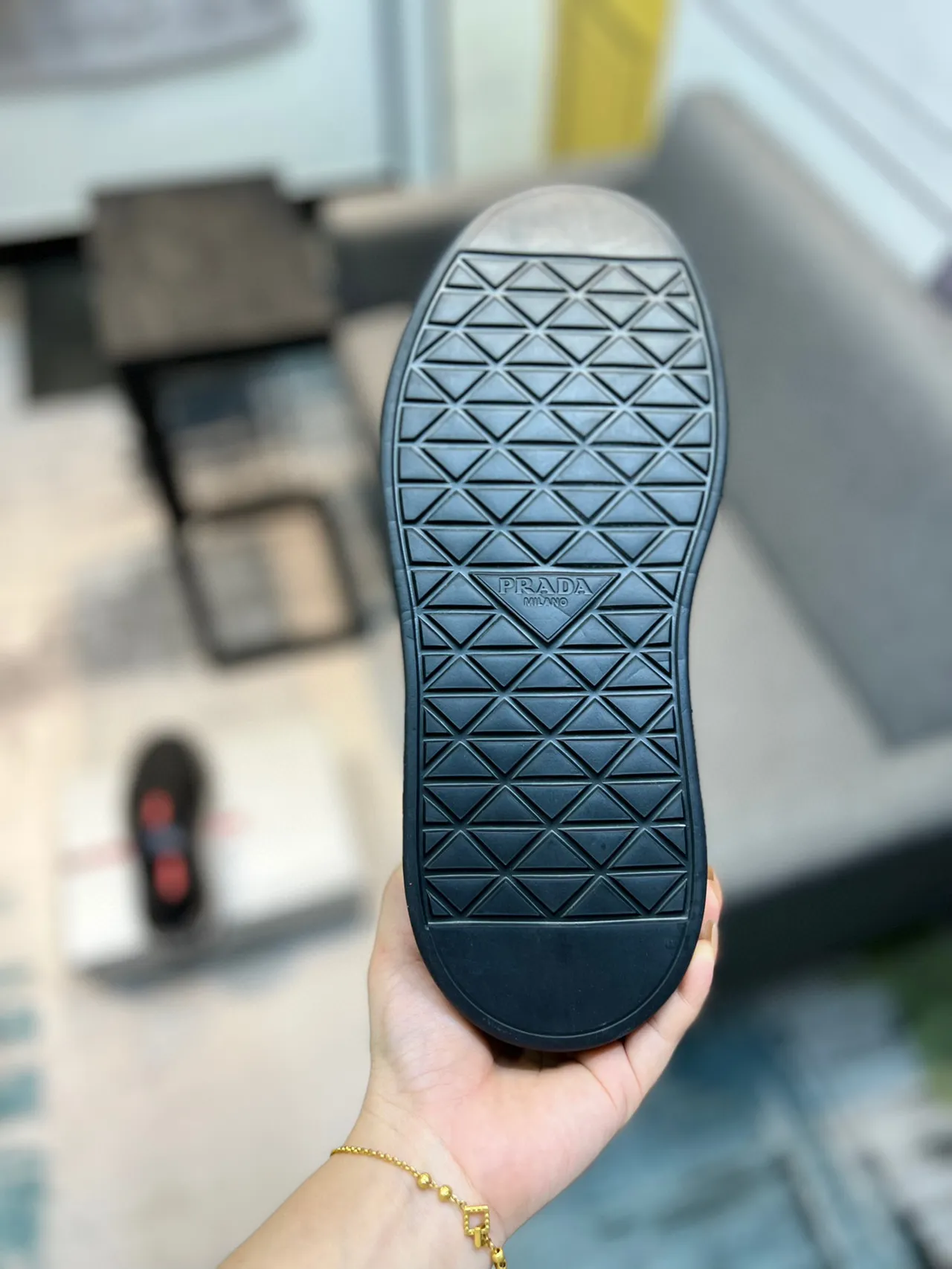 Prada Cloudbust Black Mesh and Leather Lifestyle Sneakers 9