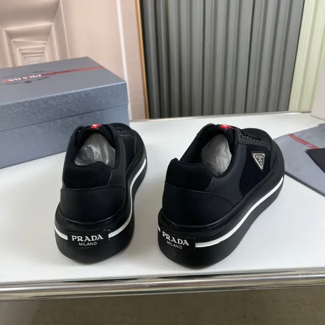 Prada Cloudbust Black Mesh and Leather Platform Lifestyle Sneakers 6