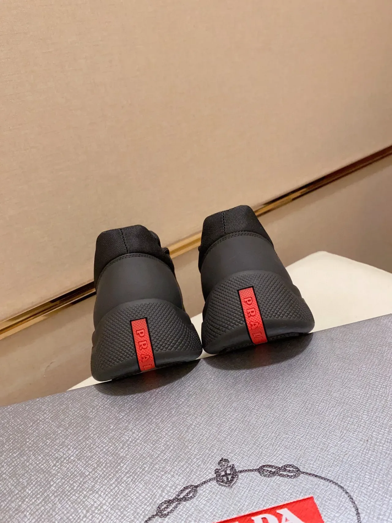 Prada Cloudbust Black Monochrome Textile And Rubber Construction Lifestyle Sneakers 7