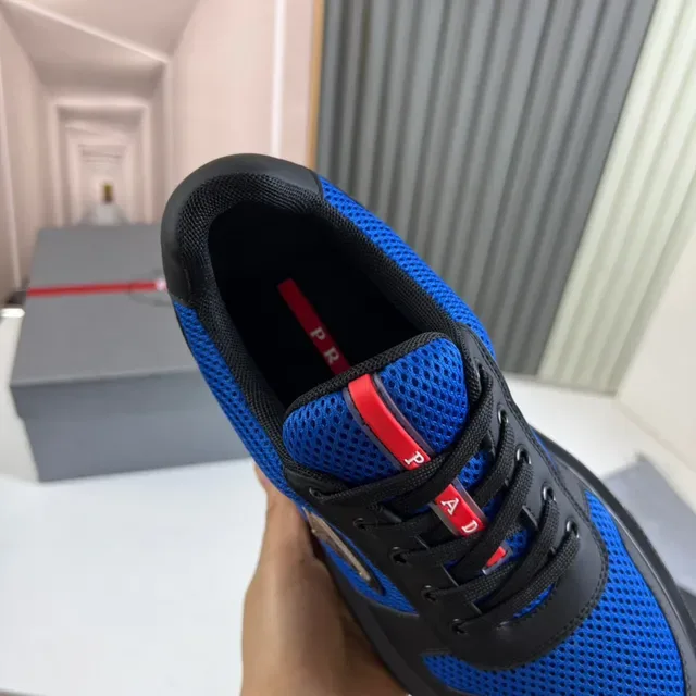 Prada Cloudbust Blue and Black Mesh Platform Lifestyle Sneakers 4