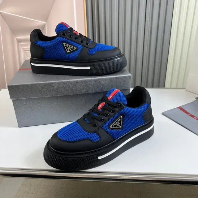 Prada Cloudbust Blue and Black Mesh Platform Lifestyle Sneakers 7
