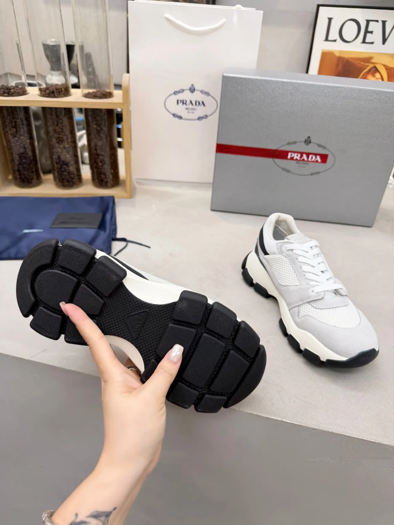 Prada Cloudbust Gray and Black Chunky Sneakers 2