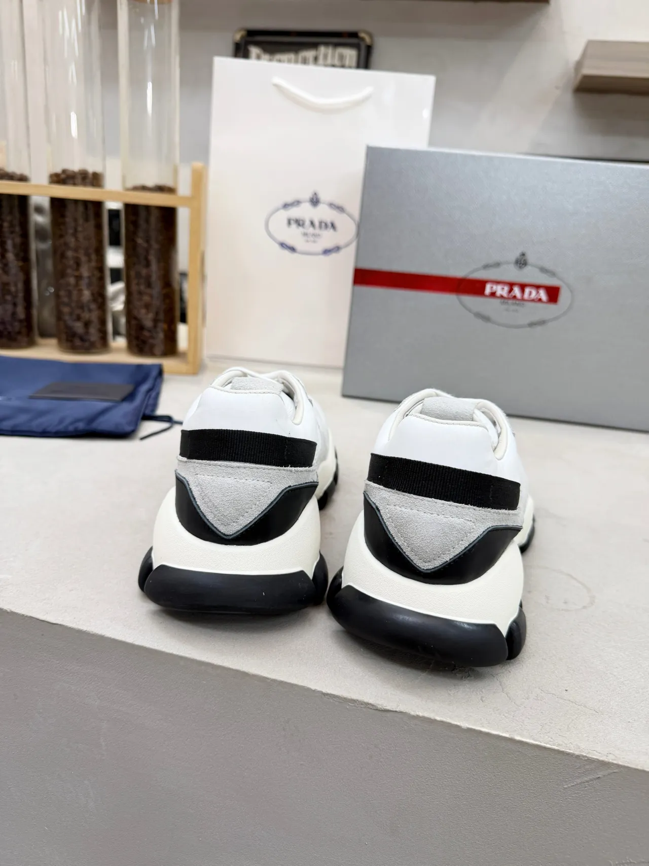 Prada Cloudbust Gray and Black Chunky Sneakers 3