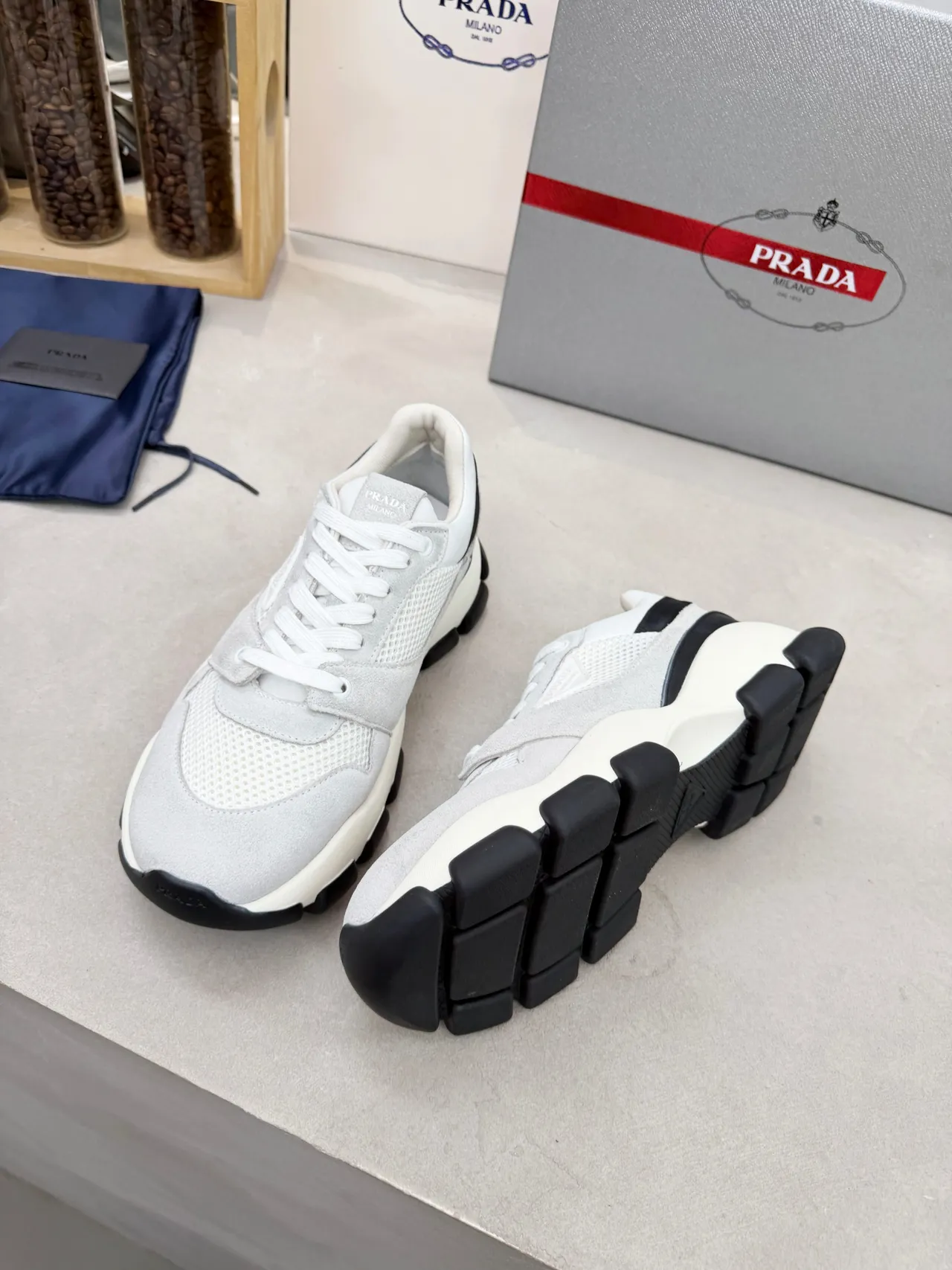 Prada Cloudbust Gray and Black Chunky Sneakers 5