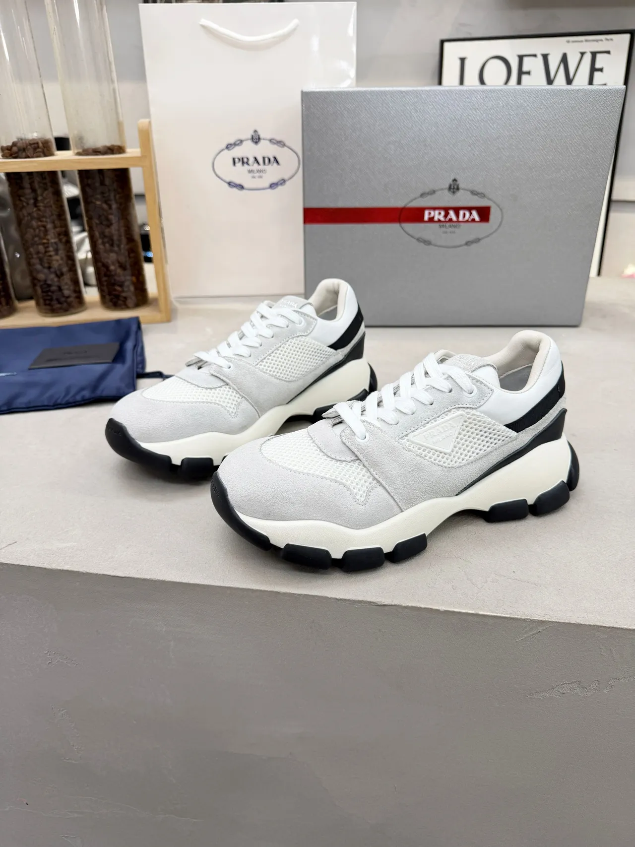 Prada Cloudbust Gray and Black Chunky Sneakers 6