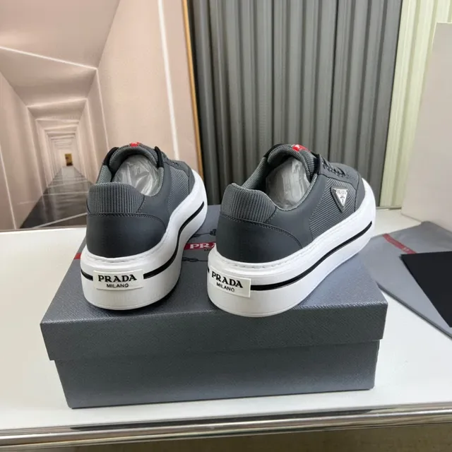 Prada Cloudbust Gray White Low-Top Mesh-and-Synthetic Upper Lifestyle Sneakers 6