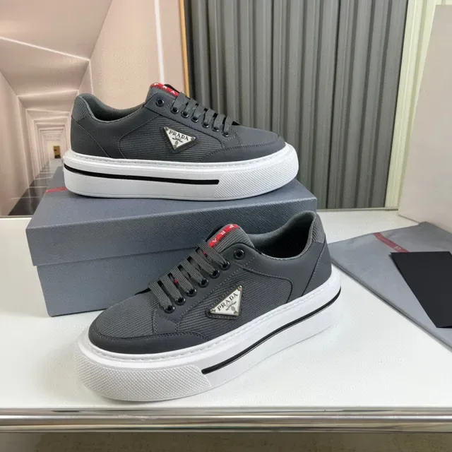 Prada Cloudbust Gray White Low-Top Mesh-and-Synthetic Upper Lifestyle Sneakers 7