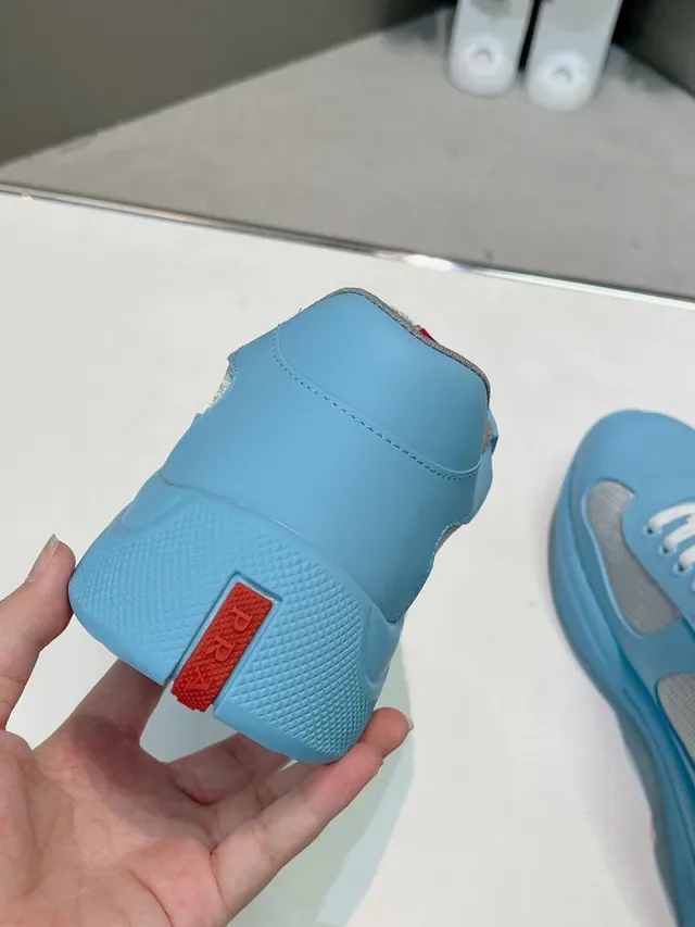 Prada Cloudbust Light Blue White Red Lifestyle Sneakers 6
