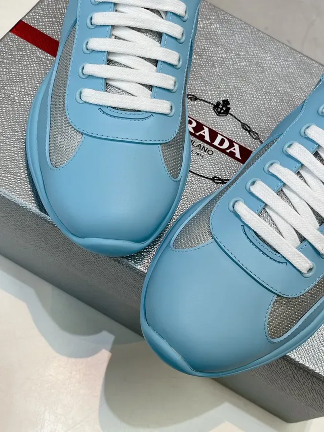 Prada Cloudbust Light Blue White Red Lifestyle Sneakers 7