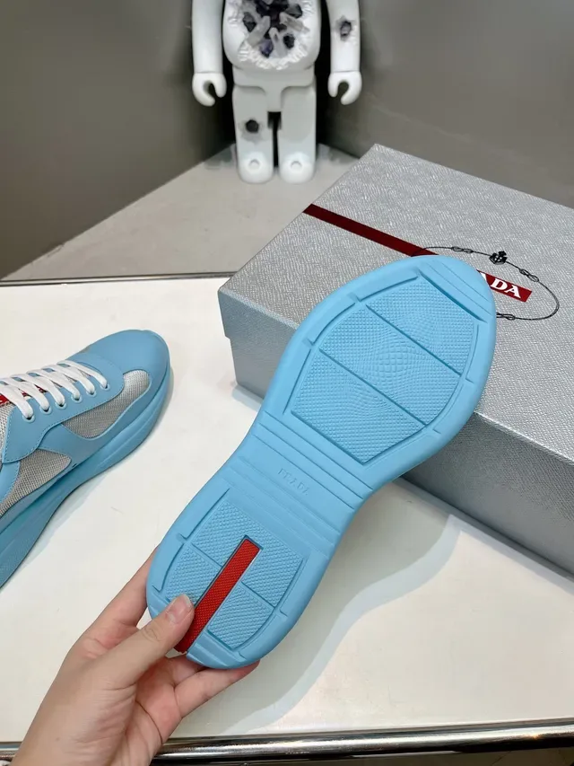 Prada Cloudbust Light Blue White Red Lifestyle Sneakers 9