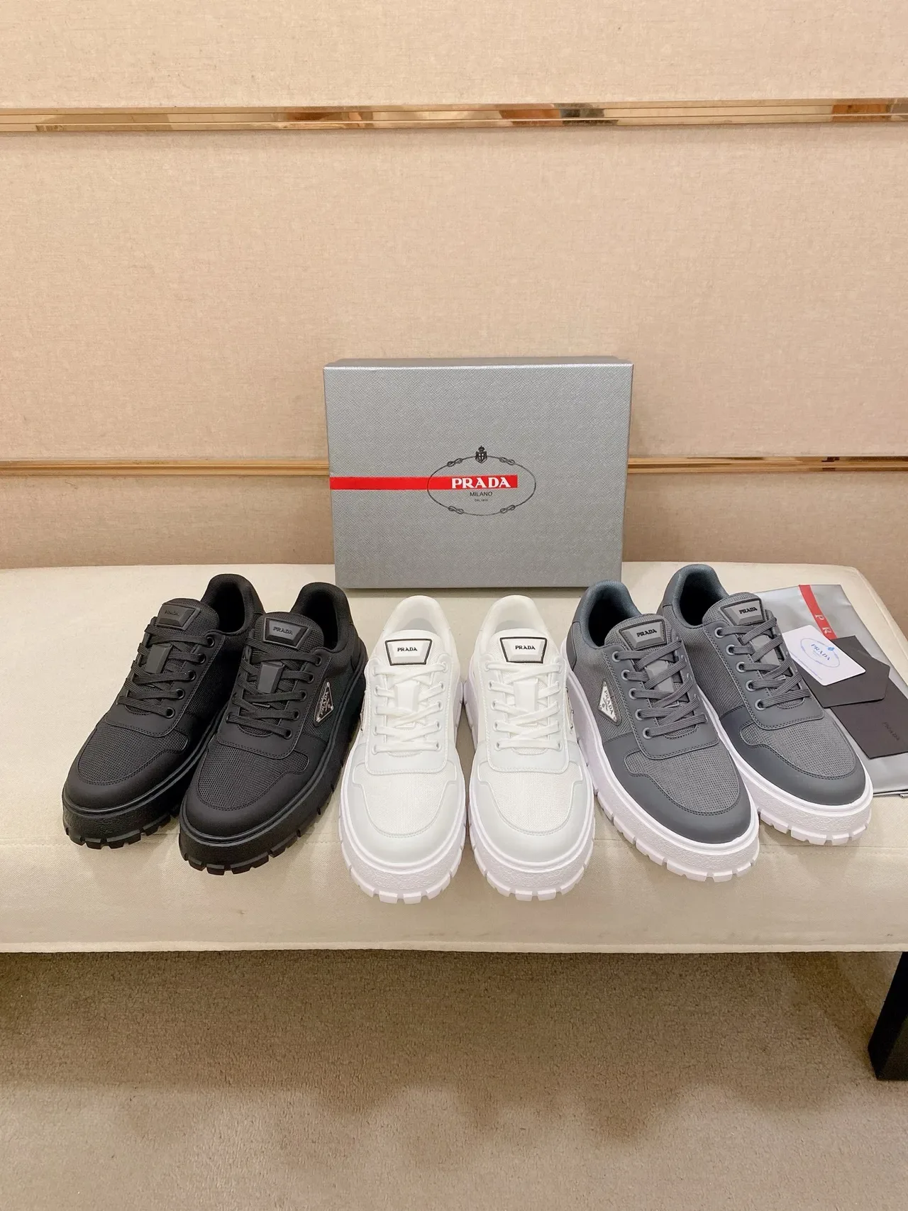 Prada Cloudbust Monochrome Black Chunky Sneakers 2