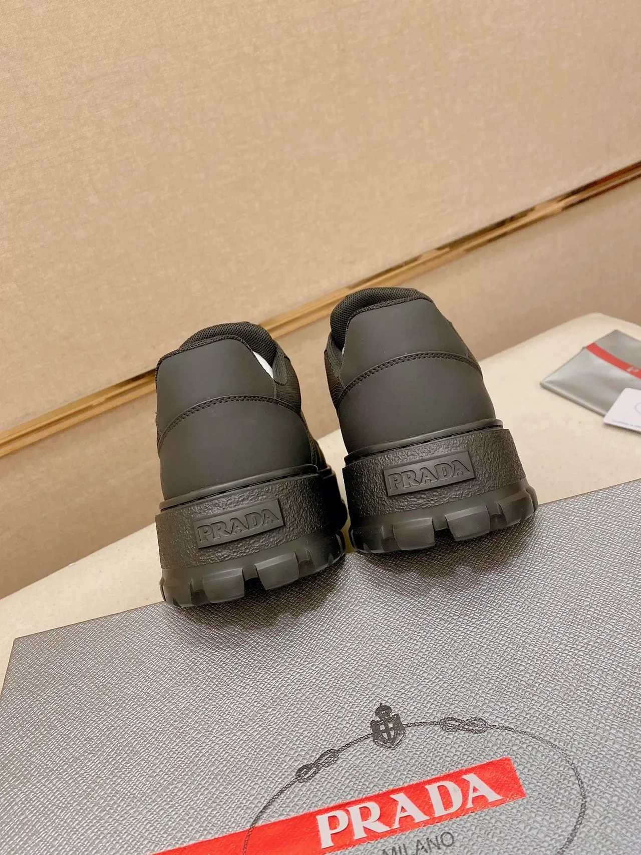 Prada Cloudbust Monochrome Black Chunky Sneakers 3