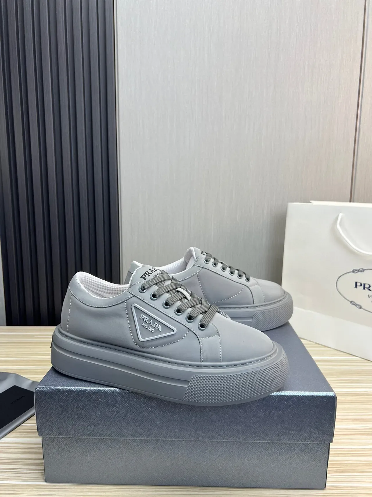 Prada Cloudbust Monochrome Gray Lifestyle Sneakers 2