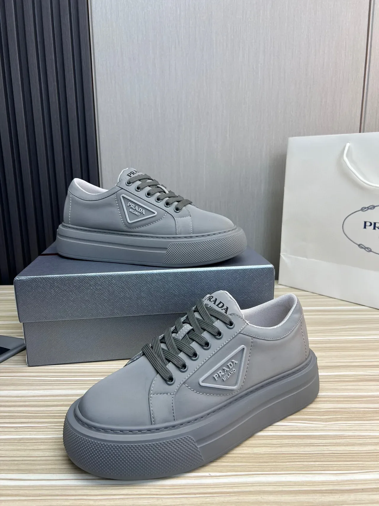 Prada Cloudbust Monochrome Gray Lifestyle Sneakers 3