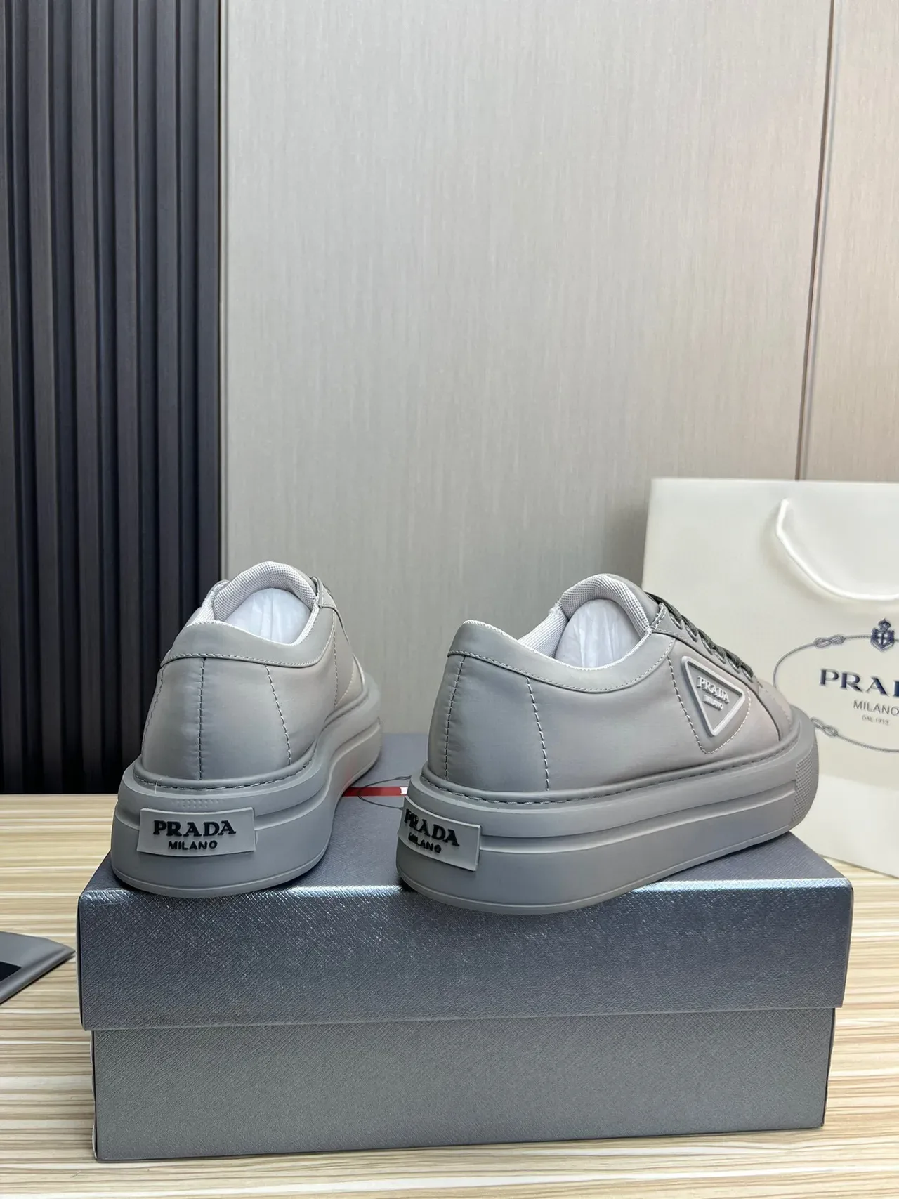 Prada Cloudbust Monochrome Gray Lifestyle Sneakers 4