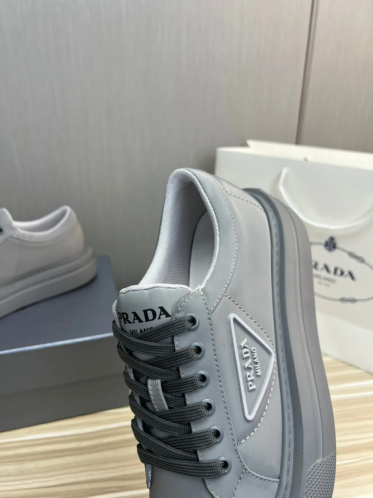 Prada Cloudbust Monochrome Gray Lifestyle Sneakers 7