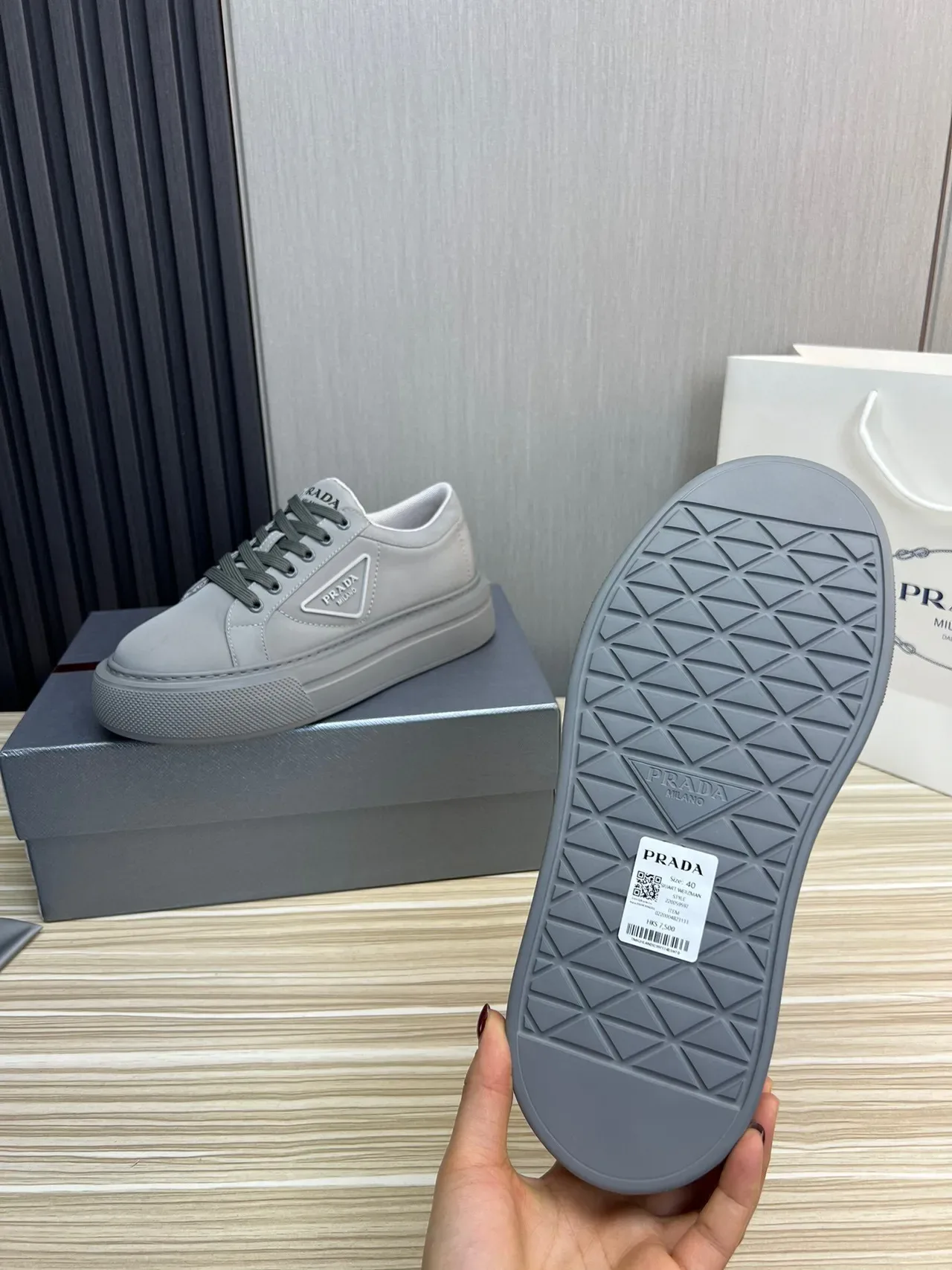 Prada Cloudbust Monochrome Gray Lifestyle Sneakers 8