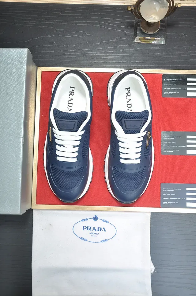 Prada Cloudbust Navy and White Lifestyle Sneakers 3