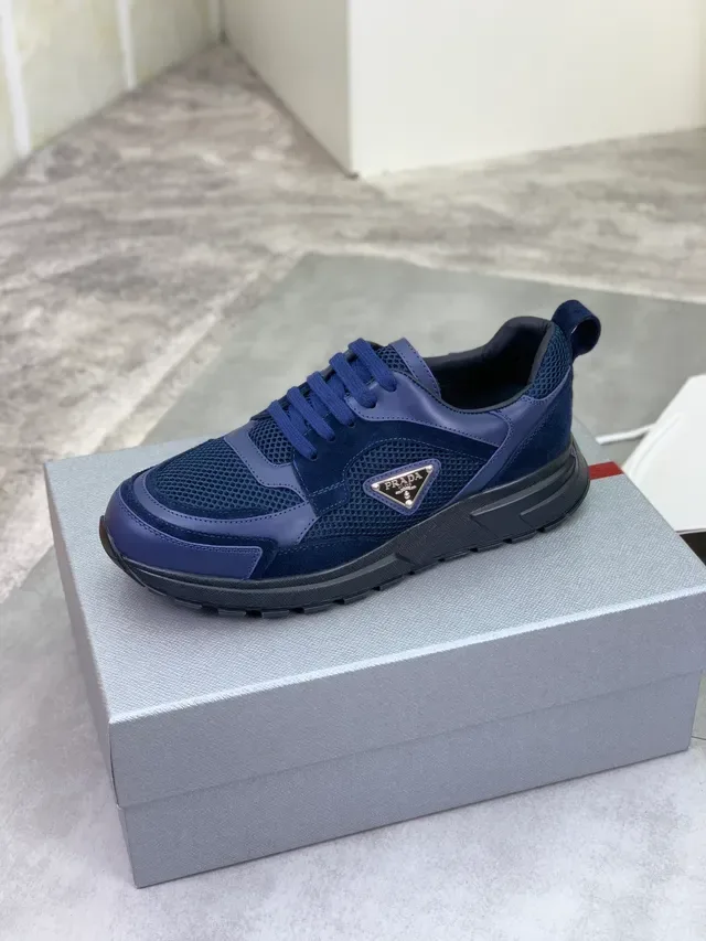 Prada Cloudbust Navy Blue Mesh and Suede Lifestyle Sneakers 5