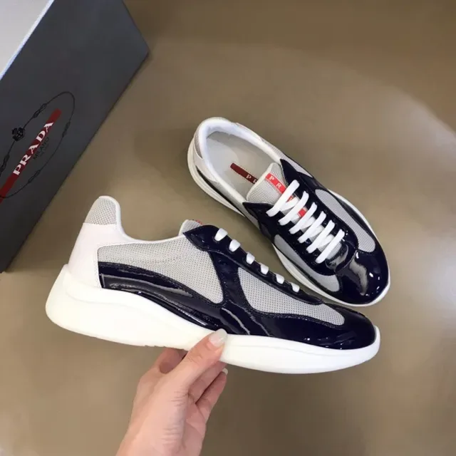 Prada Cloudbust Navy Patent and Mesh Lifestyle Sneakers 3