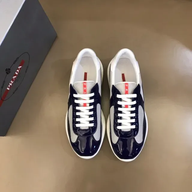 Prada Cloudbust Navy Patent and Mesh Lifestyle Sneakers 6