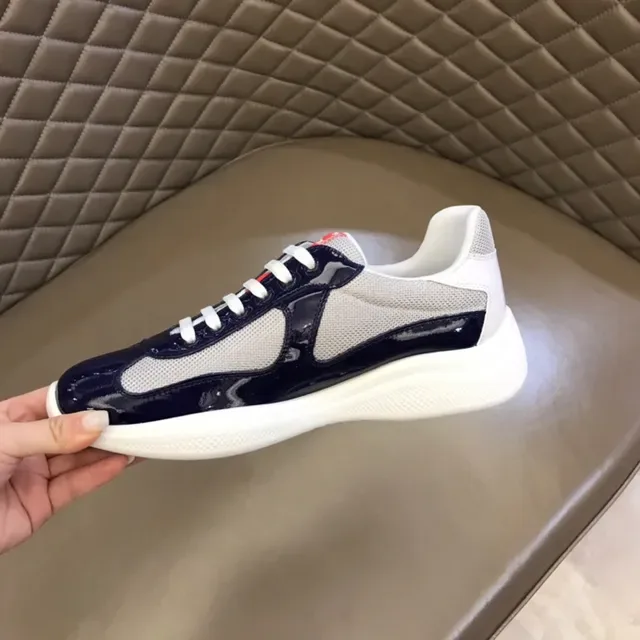 Prada Cloudbust Navy Patent and Mesh Lifestyle Sneakers 9