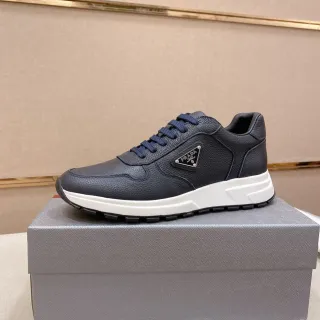 Prada Cloudbust Navy Cuir Peppled Chaussures Lifestyle