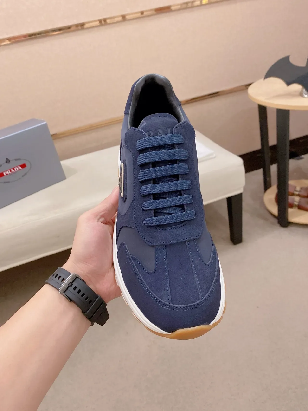 Prada Cloudbust Navy Suede and Nylon Lifestyle Sneakers 5