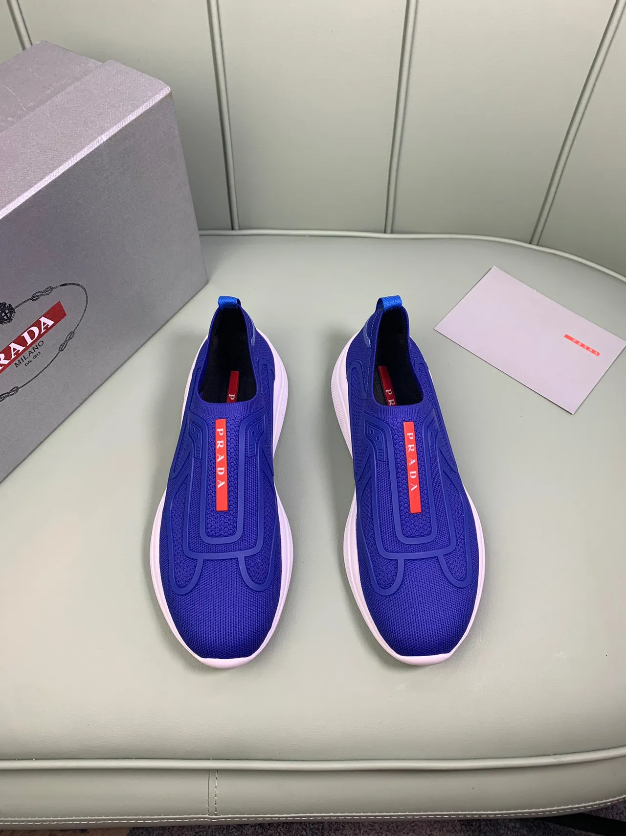 Prada Cloudbust Royal Blue Slip-On Lifestyle Sneakers 7