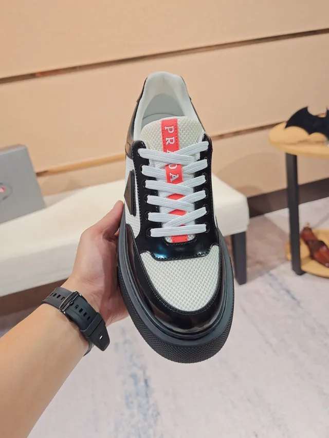Prada Cloudbust Two-Tone Black and Off-White Lifestyle Sneakers 5