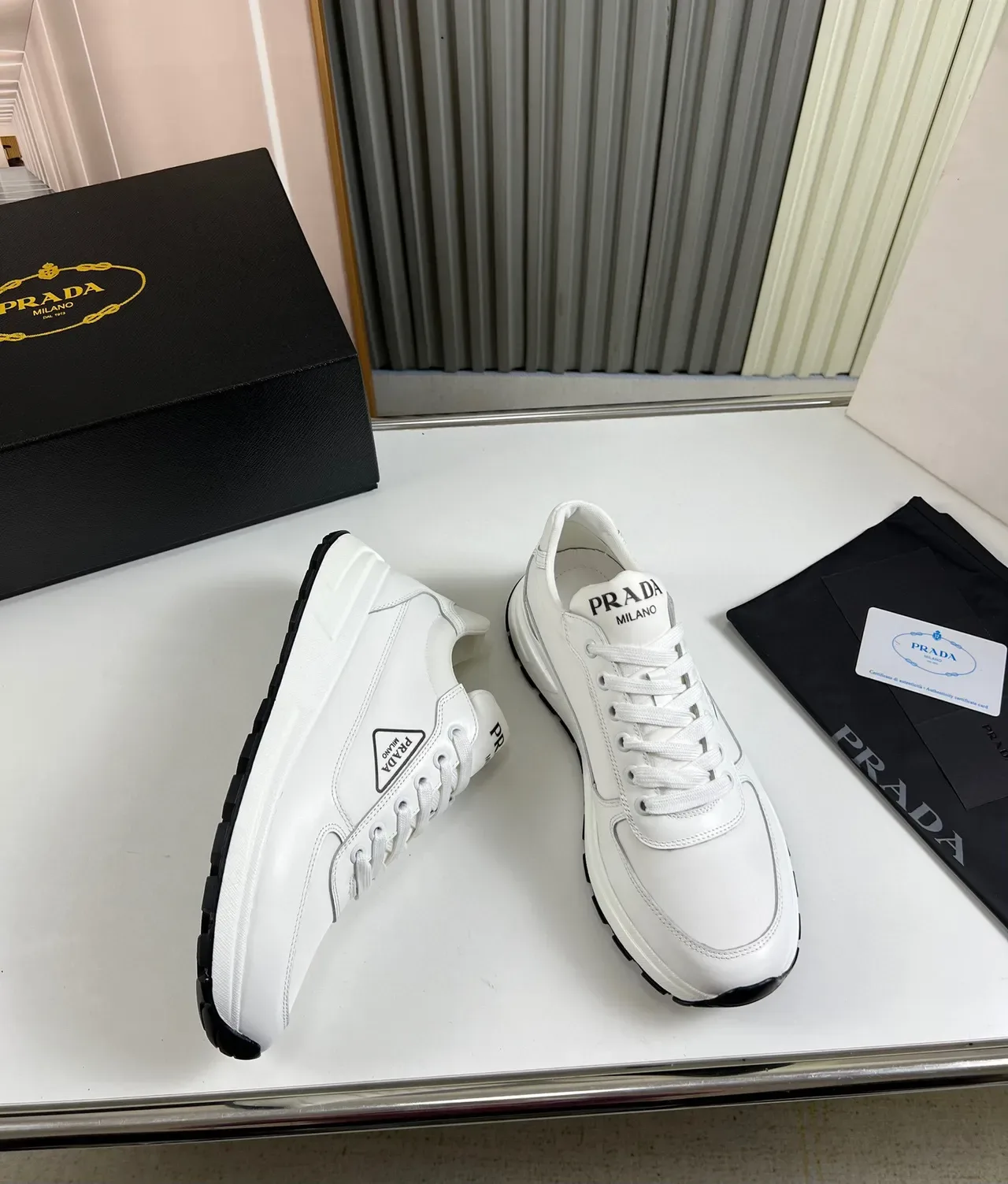 Prada Cloudbust White Leather Chunky Sneakers 4